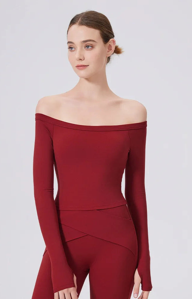 One Shoulder  Elegant Yoga Pilates Active Wear Crop Top