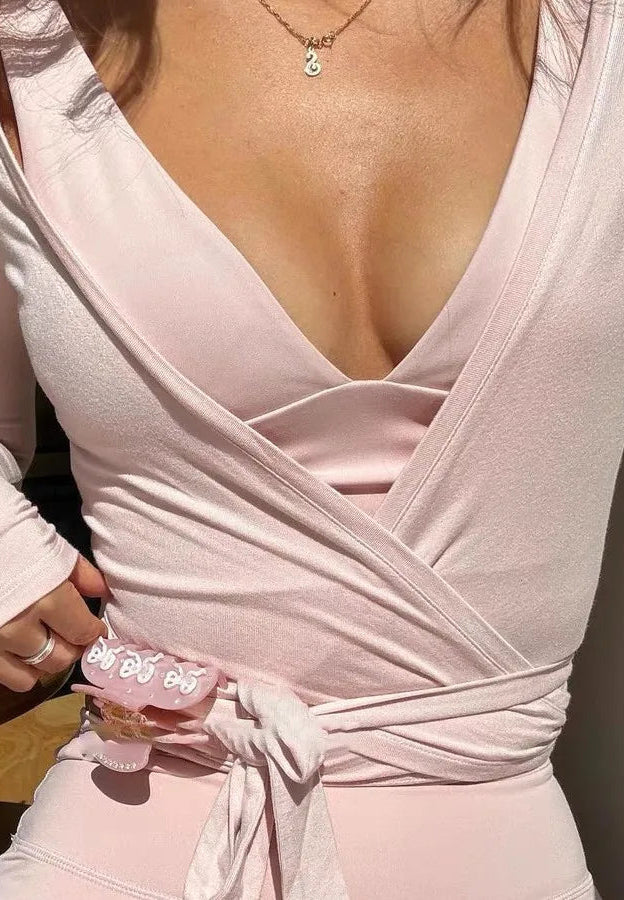 Soft Ballet Wrap Tie  Breathable  Quick Dry Top