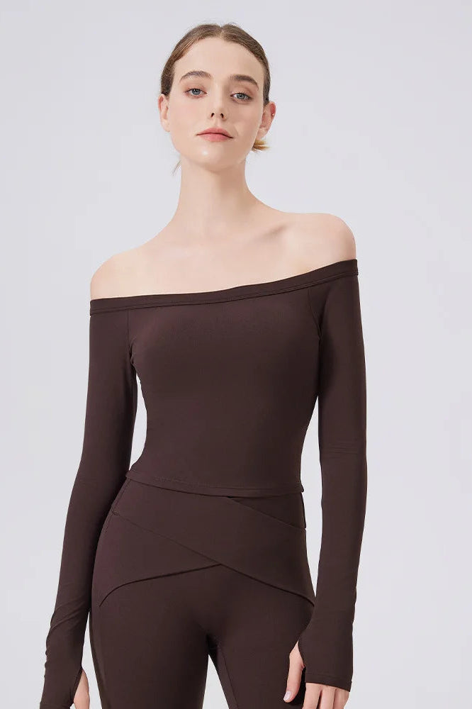 One Shoulder  Elegant Yoga Pilates Active Wear Crop Top