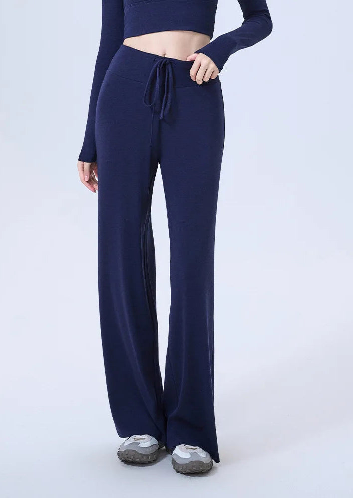 New Arrival Winter Cashmere Straight Leg Yoga Pants Drawstring Soft Loose