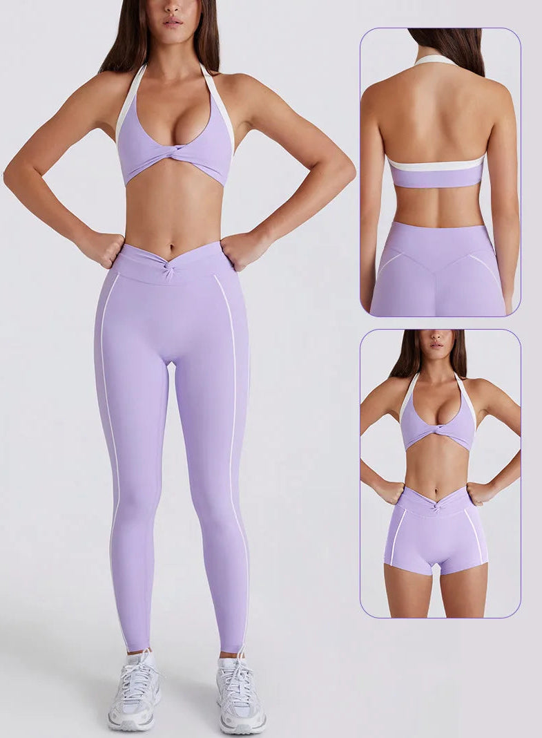 Twisted Bra & Legging or Short Set