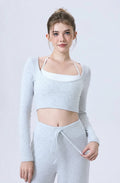 Breathable Long Sleeve Cashmere Top 2 in 1