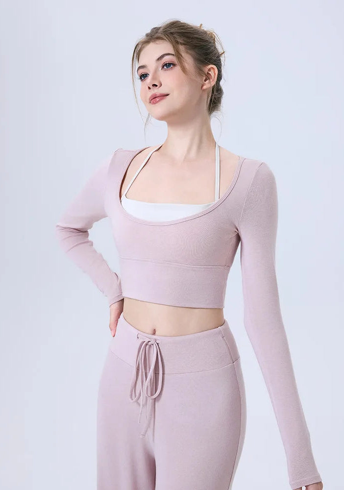 Breathable Long Sleeve Cashmere Top 2 in 1