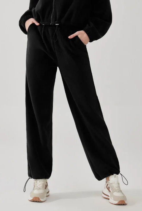 Zip-Up Polar Fleece Coat or  Pants Thicken Winter Outwear for Workout Yoga