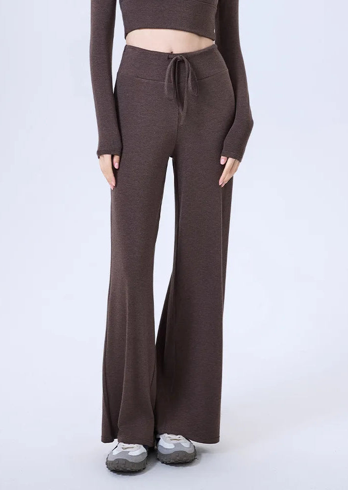 New Arrival Winter Cashmere Straight Leg Yoga Pants Drawstring Soft Loose