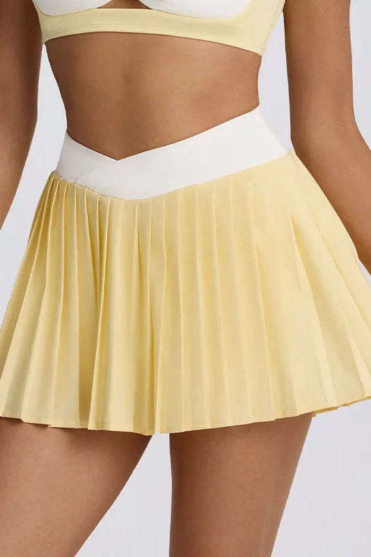 Pleated Skirt Built in Shorts or Twisted Bra
