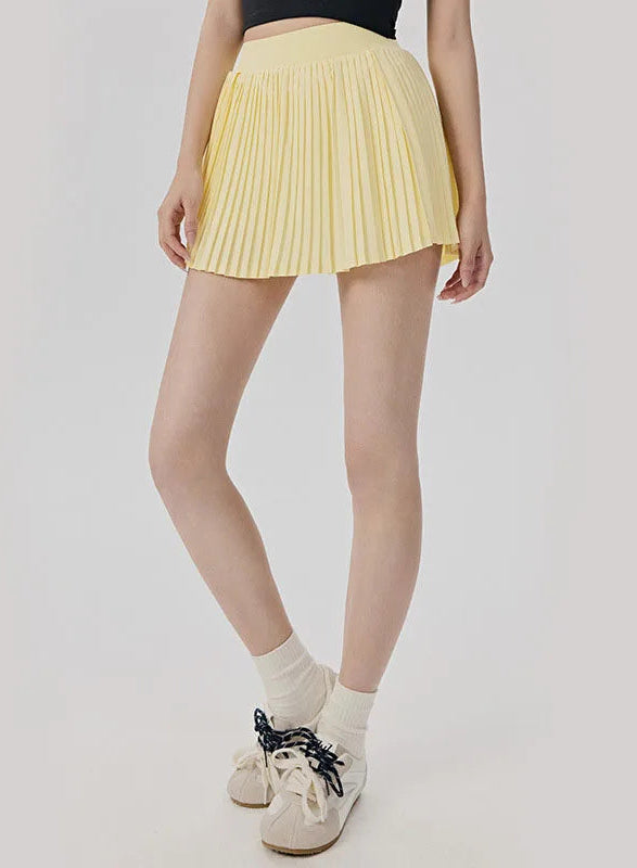 Padded Tennis Skirt and Hollow Back Crop Tops  Set