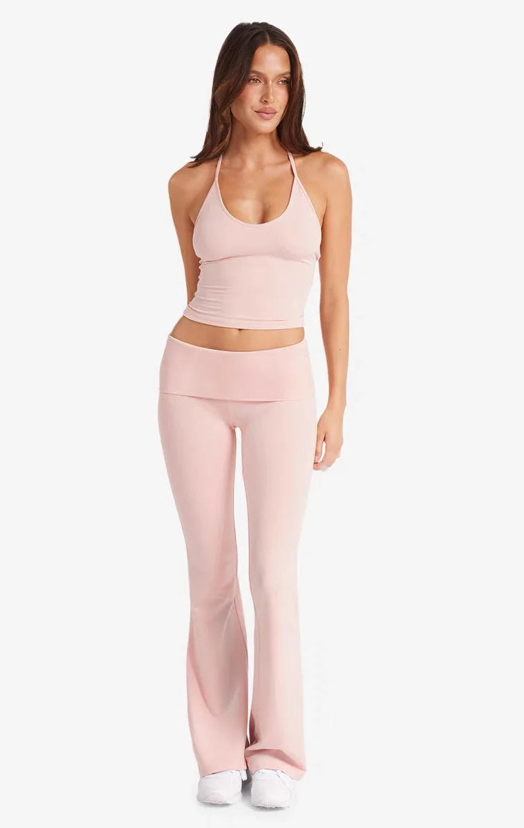 Top Halter or  Flared  Legging Pilates activewear