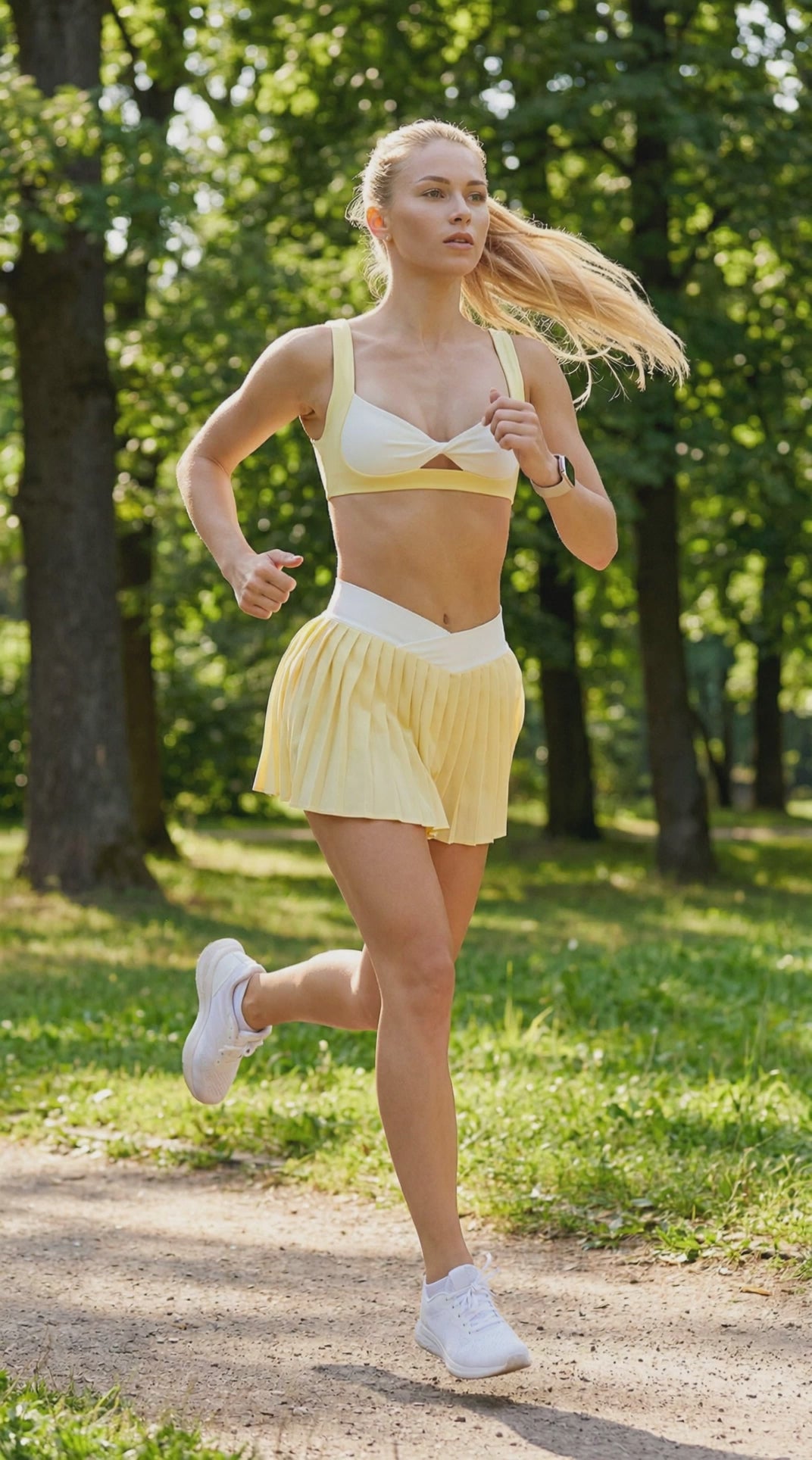 Pleated Skirt Built in Shorts or Twisted Bra