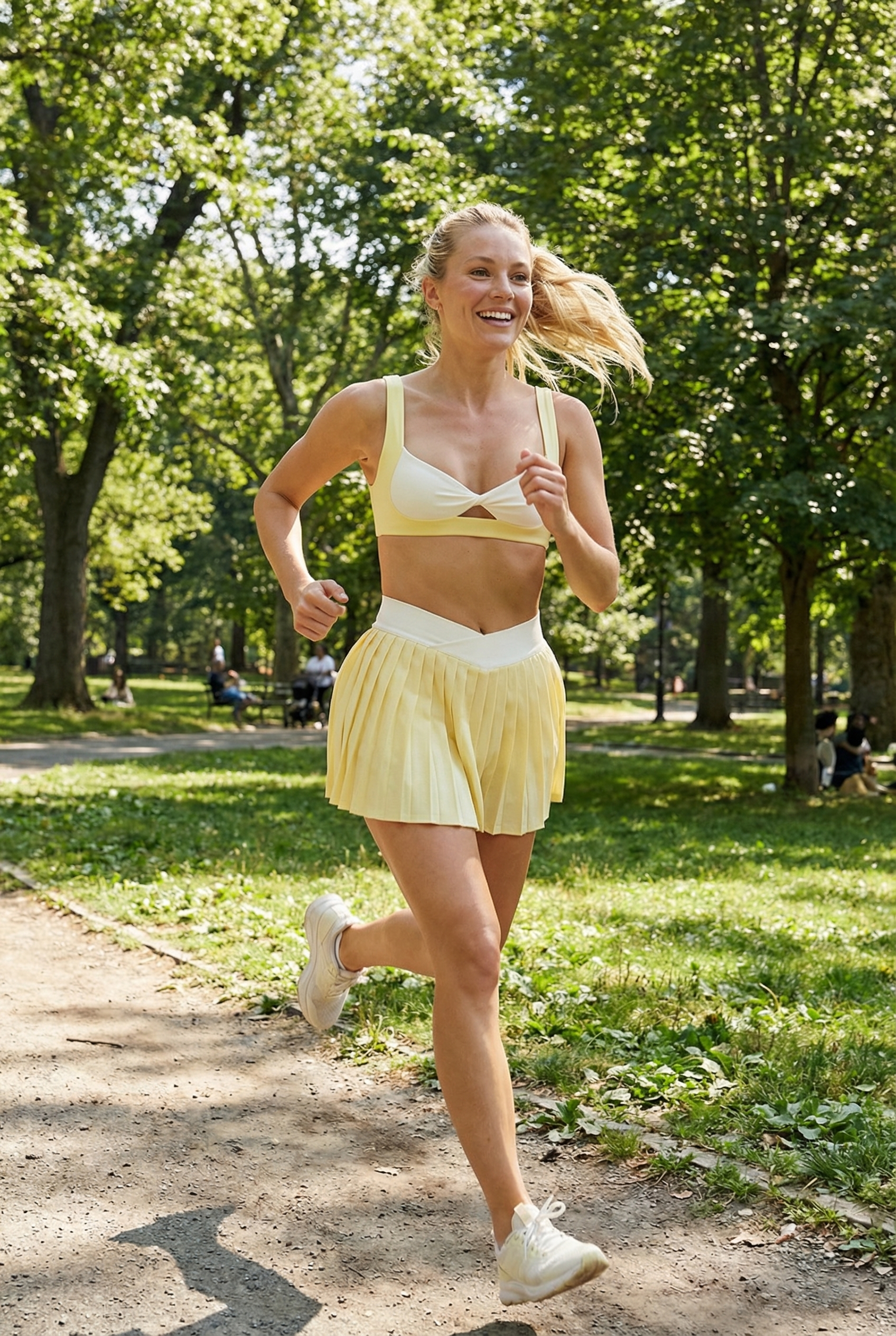 Pleated Skirt Built in Shorts or Twisted Bra