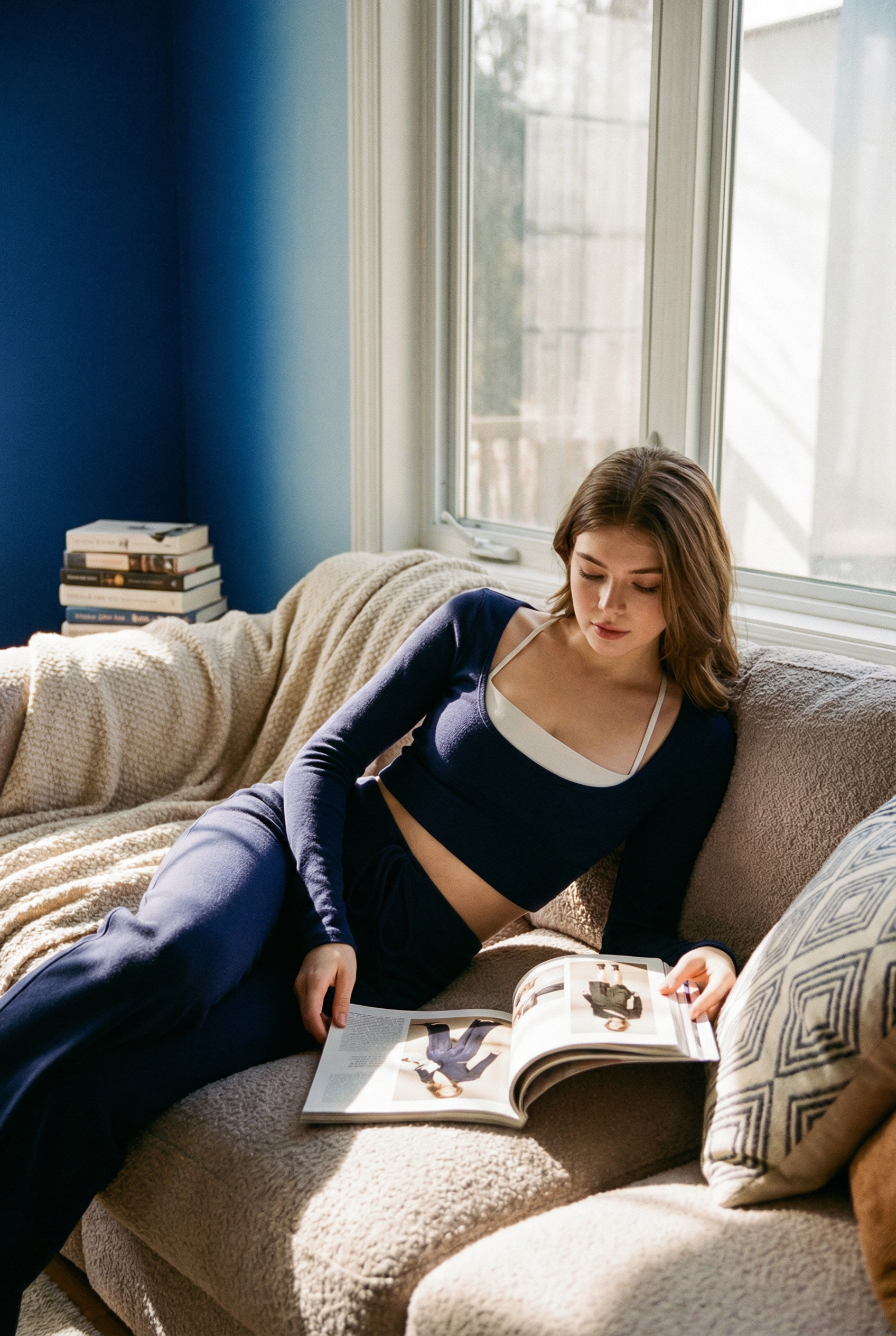 Breathable Long Sleeve Cashmere Top 2 in 1